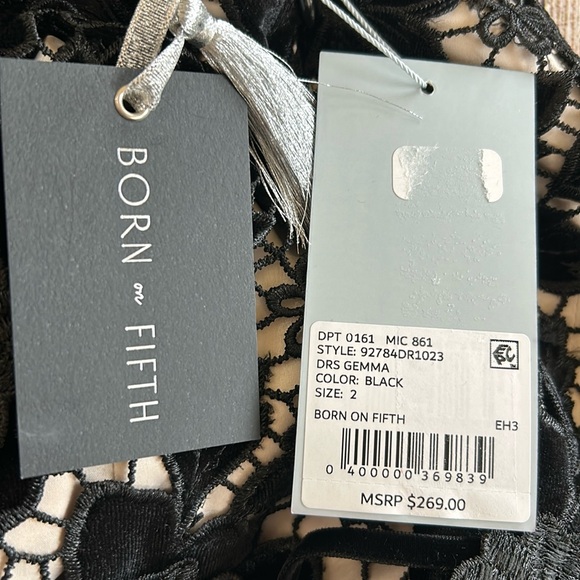 NWT Antonio Melani xBorn on Fifth Gemma Lace Taffeta Mock Neck Long Sleeve Dress - Picture 16 of 16